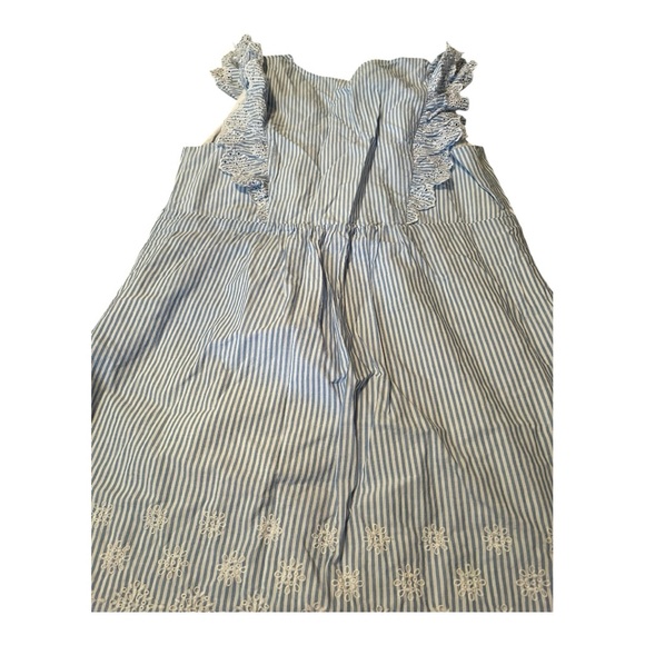 🚨Host Pick 🚨LOFT White Eyelet Midi Dress. Blue and white striped. - Picture 9 of 9